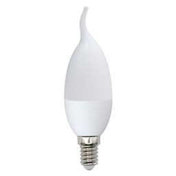 LED-CW37-11W/6500K/E14/FR/NR Лампа светодиодная. Форма "свеча на ветру", матовая. Серия Norma. Дневной белый свет (6500K). Картон. ТМ Volpe