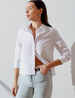 Укороченная блузка из эластичного хлопка