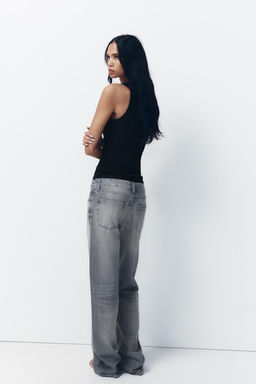TRF WIDE-LEG MID-RISE FULL LENGTH JEANS - Zara фото 6