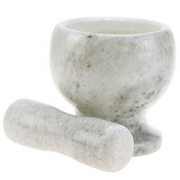 Ступка 200мл натуральный камень д10см h10,5см, с пестиком 4х13см Серый мрамор (Китай) - Домашняя мода фото 2