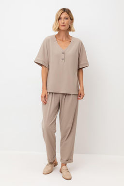 ЕВТ 4132/темно-бежевый брюки жен