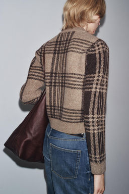 CHECK KNIT CARDIGAN - Zara фото 3