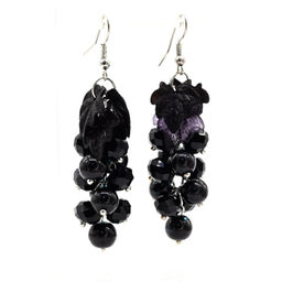 Серьги Виноградная гроздь с цирконом шарик 8мм цв.ассорти, 14,5г Радуга камня  фото 3