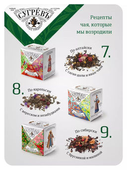 Чай Шкатулка "Народы России": 9 купажей чая, вкладыш со схемой устройства русского самовара