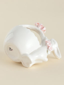 Конфетница SL Home «Лесные кролики», 12.5×8×12 см, фарфор, белая