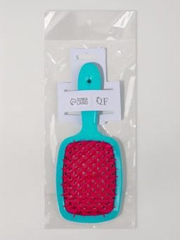 Расчёска массажная, широкая, вентилируемая, 8.5×20.5 см, бирюзовая, розовая