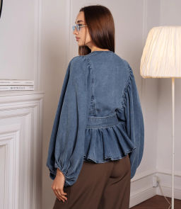 Джинсовая блуза #КТ303 (5), голубой