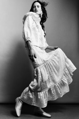 Maxifalda con inserciones de encaje - H&m фото 3