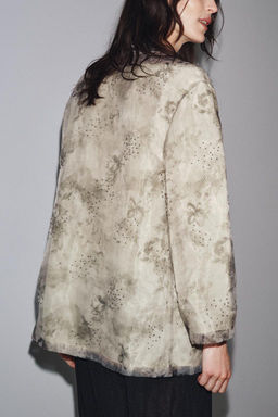 BEADED PRINTED ORGANZA KIMONO - Zara фото 4