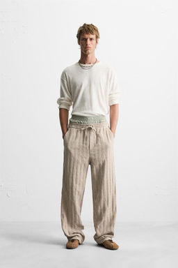 RELAXED FIT JACQUARD TROUSERS - Zara фото 21