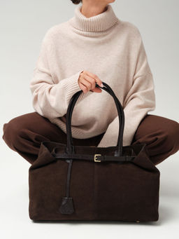 Замшевая сумка Daniela DBR 31375 черный каштан  фото 4