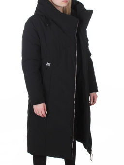 M-9102 BLACK Пальто зимнее женское (верблюжья шерсть, 120 гр. холлофайбер)