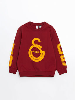 Bisiklet Yaka Galatasaray Bask?l? Erkek ?ocuk Sweatshirt ve E?ofman Alt 2li