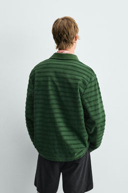 STRIPED JACQUARD TOWELLING POLO SHIRT - Zara фото 3