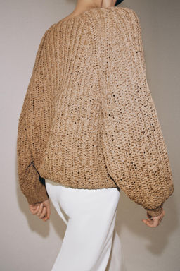 JERSEY PUNTO CINTA ENTRELAZADA / Camel claro - Zara фото 3