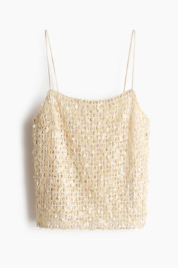 Top de rejilla con lentejuelas