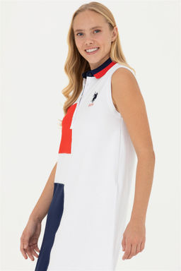 Женское белое трикотажное платье - U.s. polo assn фото 2