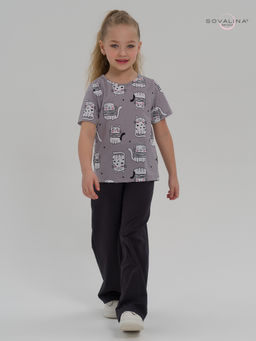 Костюм Лето котейки на сером-фуме - Sovalina фото 14