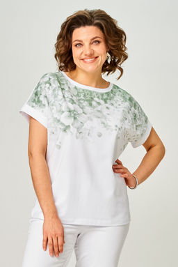 Футболка Rumoda 2258 зеленый, белый