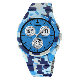 Часы наручные Skmei мужские электронные спортивные 2109light-blue-camo