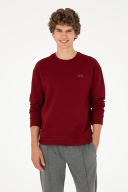 Мужской бордово-красный базовый свитшот Неожиданная скидка в корзине