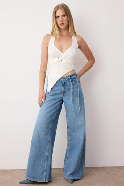 Trendyolmilla Siyah Duz Halter Yaka Kolsuz Orme Party Bluz TPRSS25BZ00048