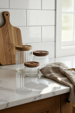 3lu Akasya Kapakl? Cam Kavanoz - Erzak/Bakliyat Saklama Kab? Seti TPHAW26SKB00003