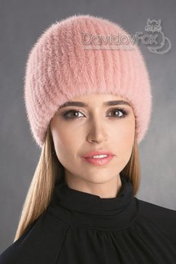 ВИДЕООБЗОР шапка Сноп норка кашмировая роза