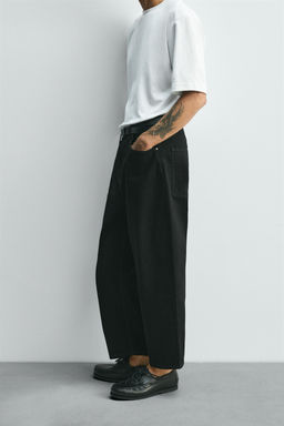 TAPERED WIDE-LEG JEANS - Zara фото 5