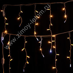 Бахрома уличная мерцающая IP65 d=3,3 мм 80 LED 3 м белый провод тёпло-белая