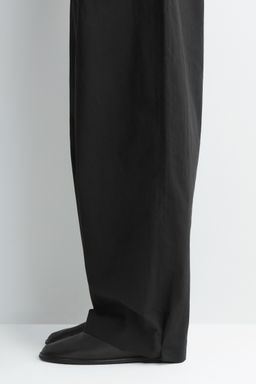 PANTAL?N BARREL LEG RELAXED FIT DE ALGOD?N Y LINO - H&m фото 4