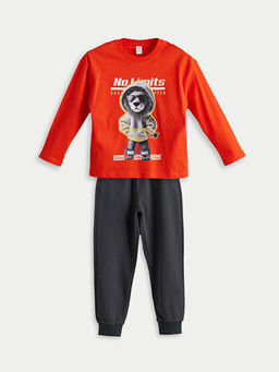 Aslan Bask?l? Erkek ?ocuk Ti??rt ve Pantolon 2li