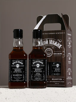 Подарочный набор ЧИСТОЕ СЧАСТЬЕ Крутой мужик: гель для душа и шампунь для волос, 2х250 мл