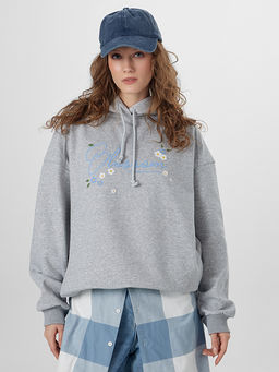 Худи женское серое с надписью Blossom - Mark formelle фото 8