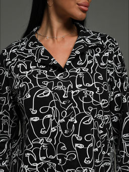 Жанетта туника женская (графика черная)