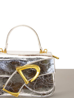 LACCOMA сумка Y1947-1-серебристый натуральная кожа полиэстер  фото 3