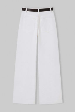 Beyaz Yuksek Bel Orta Esnek Wide Leg Jeans TWOSS26JE00211 - Trendyolmilla фото 2