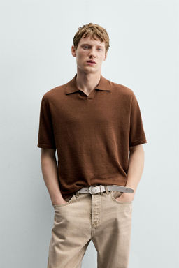 POLO PUNTO C??AMO - ALGOD?N / Marr?n vigor?