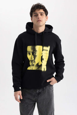 Толстовка с капюшоном и принтом на спине Tupac Regular Fit - Defacto фото 4
