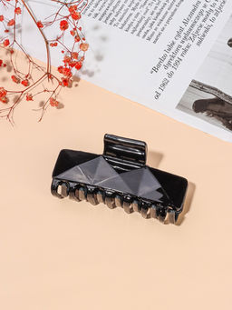 Цена за 12 шт. Крабик для волос «Классик», объёмная геометрия, 9×4 см, чёрный