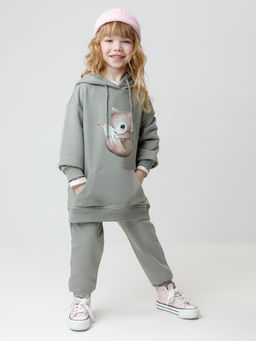 КР 302165/хаки 6206 к663 джемпер (худи) для дев