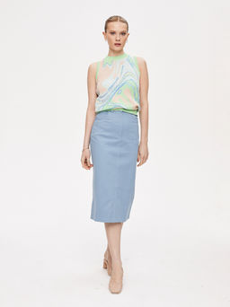 Топ с жаккардом акварель 421.010414/Персиковый