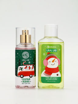 Подарочный набор новогодний Снеговичок, гель для душа 100 мл и мист для тела, URAL LAB
