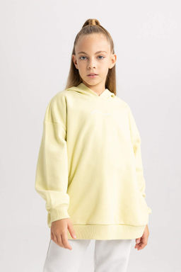 Толстовка оверсайз для девочек с капюшоном и мягкой ворсистой подкладкой