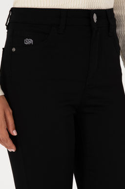 Kad_n Siyah Toothpick Fit Kanvas Pantolon