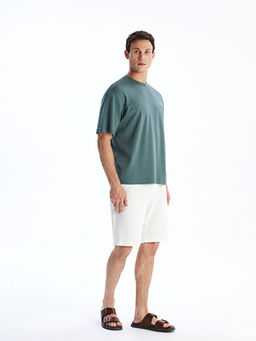 Bisiklet Yaka Bask?l? Erkek Ti??rt