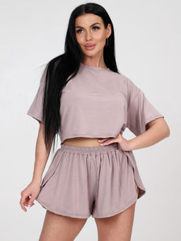 674 ПИЖАМА ЖЕНСКАЯ (шорты) (Капучино) - А-дина фото 3