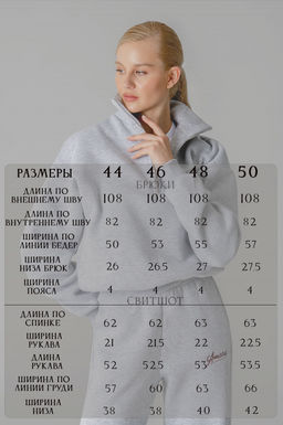 Арт. 2915 Костюм с начесом женский 44-52 Цвет:серый