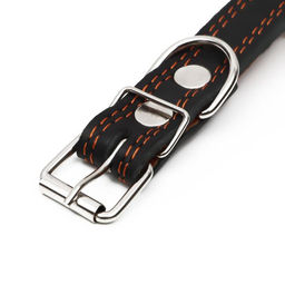 Ошейник кожаный Строгий шип, 56 х 2.5 см, ОШ 35-45 см, чёрный - Пижон фото 5