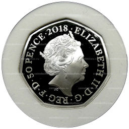 Монета 50 пенсов 2018 года Великобритания 150 лет со дня рождения Беатрис Поттер Кролик Питер (в коробке)